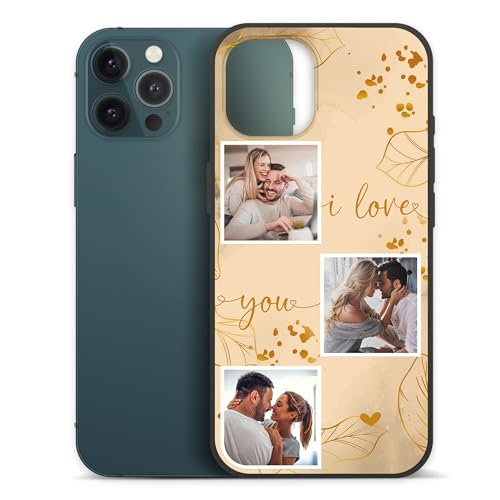 PR Print Royal Personalisierte Handyhülle für Apple iPhone 12 Pro Max - I Love You mit 3 Fotos selbst gestalten - Handyhüllen iPhone 12 Pro Max, Silikon Schwarz, Fotogeschenk PR Print Royal Personalisierte Handyhülle für Apple iPhone 12 Pro Max - I Love You mit 3 Fotos selbst gestalten - Handyhüllen iPhone 12 Pro Max, Silikon Schwarz, Fotogeschenk von PR Print Royal