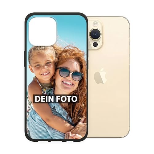 PR Print Royal Personalisierte Handyhülle für Apple iPhone 14 Pro Max - Selbst gestalten mit Foto und Text - Schwarze Hülle aus Silikon für iPhone 14 Pro Max von PR Print Royal