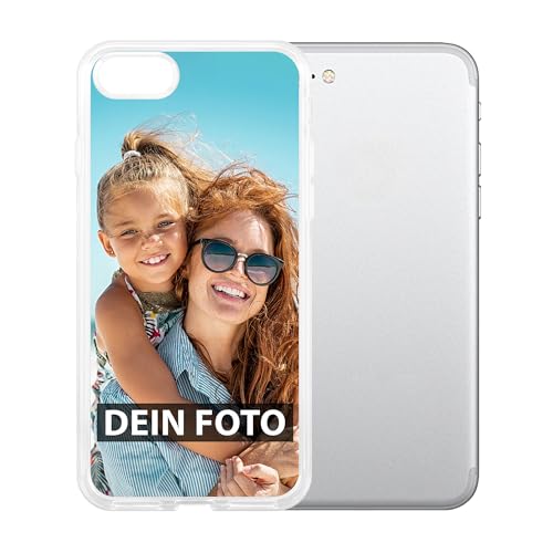 Personalisierte Handyhülle für Apple iPhone SE 2.Gen - Individuell selbst gestalten mit Foto und Text - Transparente Hülle aus Silikon von PR Print Royal