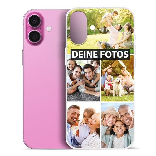 PR Print Royal Personalisierte Handyhülle für Apple iPhone iPhone 16 Plus - zum selbst gestalten mit Foto-Collage für 5 Fotos - Handyhüllen iPhone 16, Silikon Transparent - Fotogeschenk PR Print Royal Personalisierte Handyhülle für Apple iPhone iPhone 16 Plus - zum selbst gestalten mit Foto-Collage für 5 Fotos - Handyhüllen iPhone 16, Silikon Transparent - Fotogeschenk von PR Print Royal