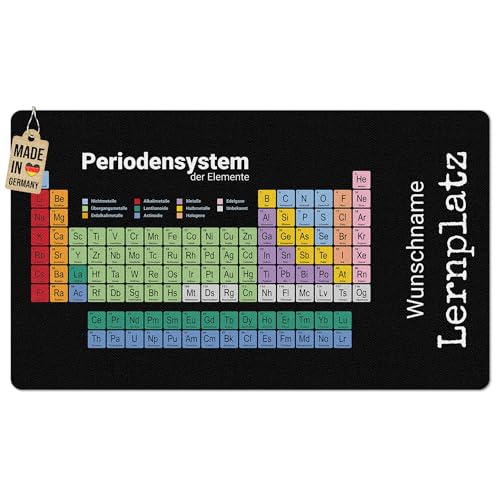PR Print Royal Schreibtischunterlage selbst gestalten mit Name - Periodensystem der Elemente - Waschbar, Personalisierte Geschenke zur Einschulung | 60x35 cm, Rutschfest von PR Print Royal