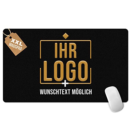 PR Print Royal XXL Mousepad mit Logo und Text selbst gestalten - Personalisierte Geschenke für Chef und Kollegen, Schreibtischunterlagen selbst gestalten, Büro Zubehör | Großes Mauspad 600 x 350 mm von PR Print Royal