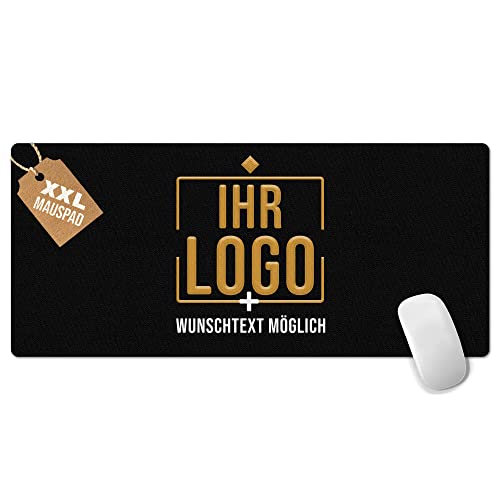 PR Print Royal XXL Mousepad mit Logo und Text selbst gestalten - Personalisierte Geschenke für Chef und Kollegen, Schreibtischunterlagen selbst gestalten, Büro Zubehör | Großes Mauspad 900 x 400 mm von PR Print Royal