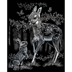 PRACHT® Creatives Kratzbild Rehkitz silber von PRACHT® Creatives