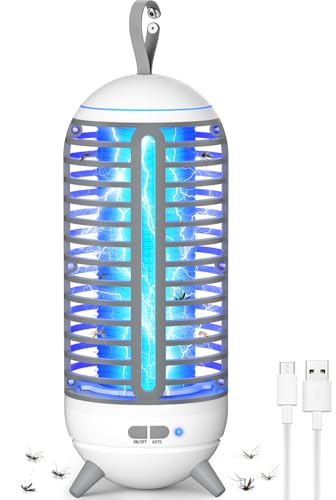 Insektenvernichter Elektrisch, 2500mAh Mückenlampe Campinglampe 2 IN 1, Mückenfalle USB Wiederaufladbare Fliegenfalle Tragbare Mückenschutz IP68 für Outdoor/Innen/Außen/Gärten von PRANITE