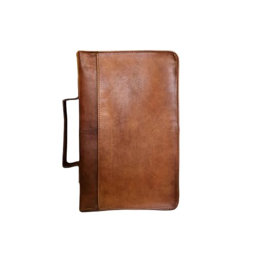PRASTARA Leder-Bibelhülle, Bucheinband, Planer, mit Reißverschluss und Griff und Innentasche für Männer und Frauen, Kirchentasche, Tragetasche, christliche, religiöse Geschenke von PRASTARA