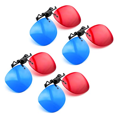 PRECORN 4er Set 3D-Brillen Clip-On 3D Brille in Rot/Blau 3D-Anaglyphenbrille für Brillenträger - Ideal für TV, PC-Spiele, Bilder, Video, Filme UVM. PRECORN 4er Set 3D-Brillen Clip-On 3D Brille in Rot/Blau 3D-Anaglyphenbrille für Brillenträger - Ideal für TV, PC-Spiele, Bilder, Video, Filme UVM. von PRECORN