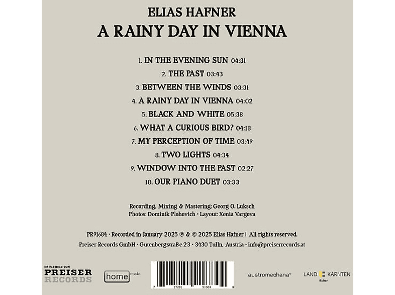 Elias Hafner - A Rainy Day In Vienna (CD) von PREISER