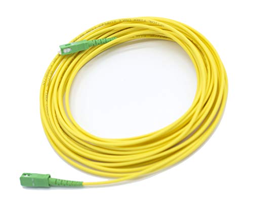 PRENDELUZ Universal Glasfaserkabel Gelb - SC/APC auf SC/APC Singlemode Simplex 9/125, kompatibel mit Orange, Movistar, Vodafone, Jazztel und allen anderen, 20 m von PRENDELUZ