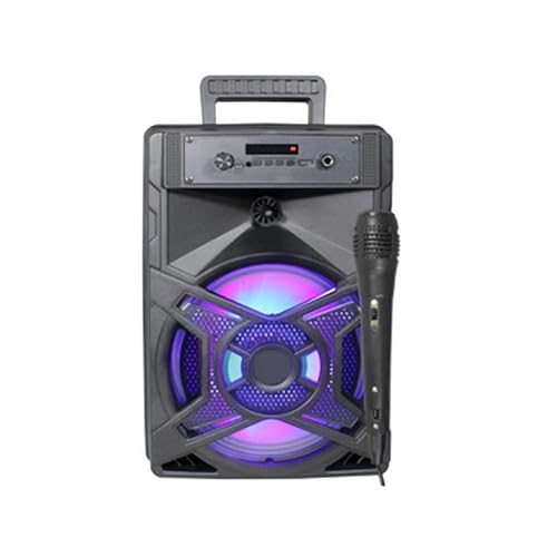 PRENDELUZ Tragbarer Bluetooth-Lautsprecher mit Mikrofon, wiederaufladbar über USB, kabellos, mit bunten LED-Lichtern von PRENDELUZ