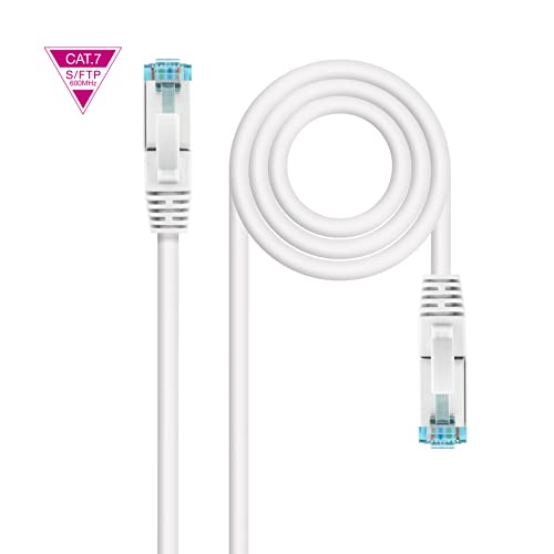 PRENDELUZ Cat.7 LSZH S/FTP PIMF AWG26 Netzwerkkabel, weiß, 50 cm, ideal für Hochgeschwindigkeitsverbindungen in temperaturempfindlichen Umgebungen. von PRENDELUZ