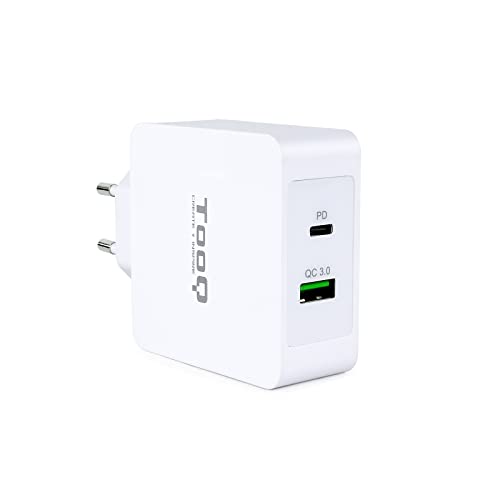 PRENDELUZ Dual USB-C PD und USB QC3.0 48 W Wandladegerät weiß zum schnellen und gleichzeitigen Laden von Geräten. PRENDELUZ Dual USB-C PD und USB QC3.0 48 W Wandladegerät weiß zum schnellen und gleichzeitigen Laden von Geräten. von PRENDELUZ