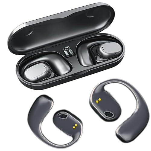 PRENDELUZ Kabellose Bluetooth-Kopfhörer mit Ohrhaken, Schwarz, 6 Stunden Spielzeit von PRENDELUZ