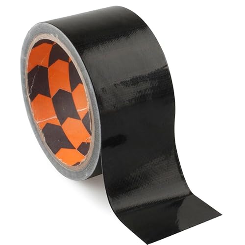 PRENDELUZ Kompaktes schwarzes Gewebeband, verstärktes Gewebeband, 50 mm x 10 m von PRENDELUZ