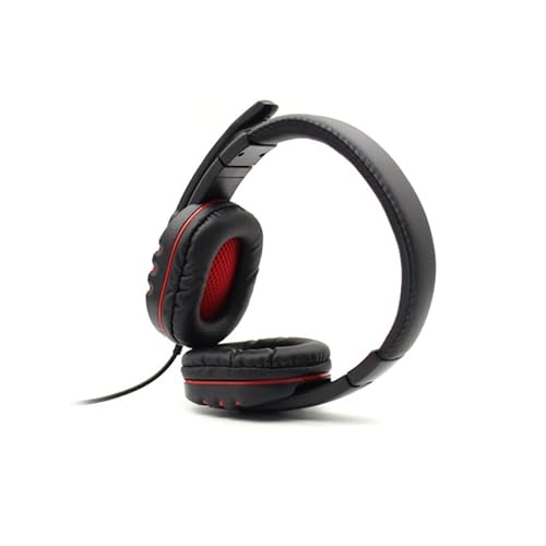 PRENDELUZ Rote Gaming-Kopfhörer für Lange Spielstunden, Kopfhörer mit Kabel und Mikrofon von PRENDELUZ