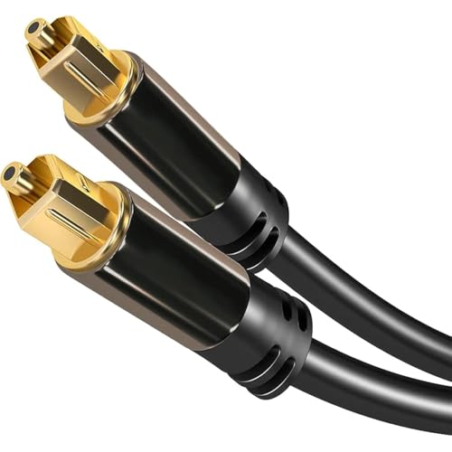 PRENDELUZ TOSLINK Optisches Audiokabel (Stereo Dolby Digital Normal, DTS, Toslink Stecker auf Toslink Stecker, Schwarz), Pro Series (3 Meter) von PRENDELUZ