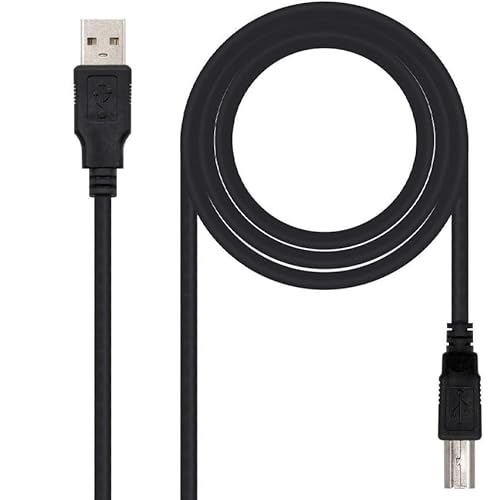 PRENDELUZ USB-2.0-Druckerkabel, Typ A/M auf B/M, 4,5 m lang, in elegantem Schwarz. Ideal für schnelle und effiziente Verbindungen, um Qualität und Leistung zu gewährleisten. von PRENDELUZ
