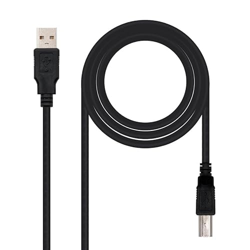 PRENDELUZ USB 2.0-Kabel Typ A/M-B/M, 1,0 m, Schwarz, ideal zum Anschluss von Druckern und anderen USB-Geräten. von PRENDELUZ