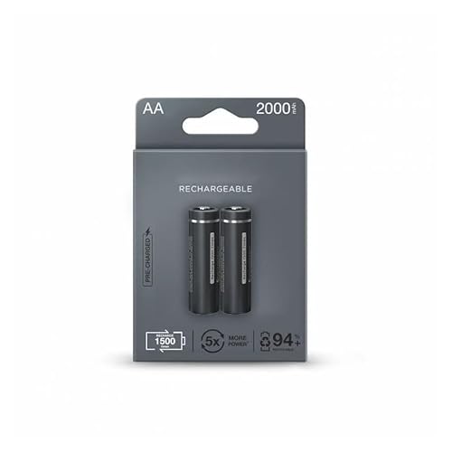 Pro AA 2100 mAh vorgeladene wiederaufladbare Batterie, Blister 2 Batterien von PRENDELUZ
