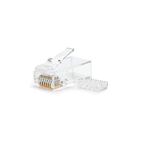 RJ45-Stecker Cat.6, 8 Drähte (10 Stück) für Datennetze, ideal für Hochgeschwindigkeitsverbindungen in Netzwerkinstallationen. von PRENDELUZ