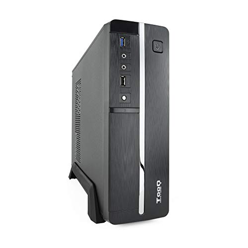 Slim TooQ TQC-3005U3 Gehäuse für Mini-ITX/MATX, elegant in Schwarz, mit integriertem 500-W-Netzteil, ideal für kompakte Gamer und Benutzer, die Leistung suchen. von PRENDELUZ