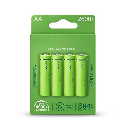 Werkseitig vorgeladener AA-Akku mit 2700 mAh, 4 Batterien von PRENDELUZ