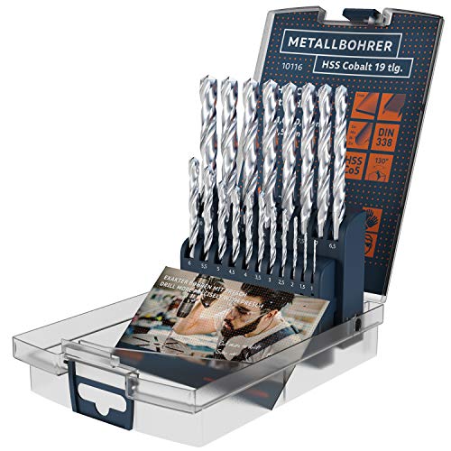 Presch Metallbohrer Set HSS Cobalt 19-tlg - Edelstahl Bohrersatz - Hochwertiges Bohrer Set für Metall, Stahl, Eisen uvm. - Profi HSS-CO Edelstahl Bohrer - Ø 1-10mm Presch Metallbohrer Set HSS Cobalt 19-tlg - Edelstahl Bohrersatz - Hochwertiges Bohrer Set für Metall, Stahl, Eisen uvm. - Profi HSS-CO Edelstahl Bohrer - Ø 1-10mm von PRESCH