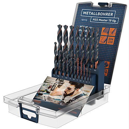 Presch Metallbohrer Set HSS Master 19-tlg - Hochwertiges HSS Bohrer Set Metall zum Bohren in Stahl, Aluminium, Kupfer, Messing uvm. - Langlebiges Stahlbohrer Set HSS im Bohrerkasten - Ø 1-10mm Presch Metallbohrer Set HSS Master 19-tlg - Hochwertiges HSS Bohrer Set Metall zum Bohren in Stahl, Aluminium, Kupfer, Messing uvm. - Langlebiges Stahlbohrer Set HSS im Bohrerkasten - Ø 1-10mm von PRESCH
