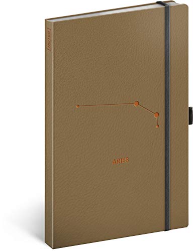 PRESCO GROUP A.S. Tierkreis Notizbuch mit Gummiband liniert - Notizblock für Frauen Mädchen Herren - Tagebuch Journal Notebook für Schule und Arbeit (Widder) von NOTIQUE