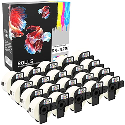 20 Rollen DK-11201 29mm x 90mm (400 Etiketten/Rolle) Adress-Etiketten kompatibel für P-Touch QL-500 QL-550 QL-560 QL-570 QL-700 QL-720NW QL-800 QL-810W QL-820NWB QL-1050 QL-1100 QL-1110NWB von PRESTIGE CARTRIDGE