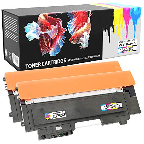 PRESTIGE CARTRIDGE Cartridge CLT-K404S Schwarz Toner Kompatibel mit Samsung Xpress SL-C430 C430W SL-C480 C480FN C480FW C480W 2er Pack von PRESTIGE CARTRIDGE