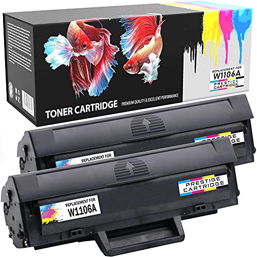 Prestige Cartridge 2er Pack W1106A 106A (1.000 Seiten) Toner kompatibel für Laser 107a 107r 107w MFP 135a 135ag 135r 135w 135wg 137fnw 137fwg mit Chip von PRESTIGE CARTRIDGE