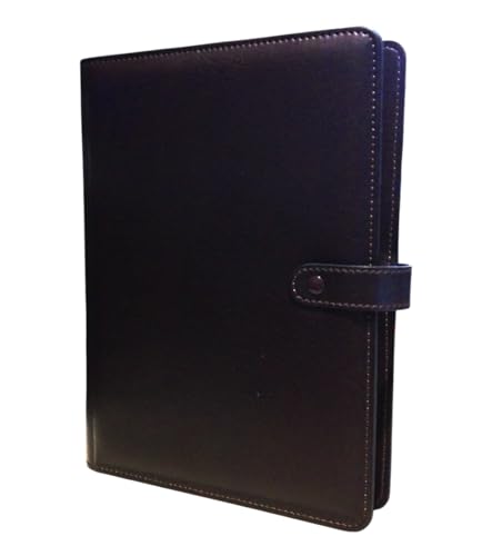 Intempo Terminkalender 2025 mit 6 Ringen – 12 Monate Wochenansicht aus schwarzem Leder 15 x 21 cm für den täglichen Gebrauch, Büro, Reisen – Innen austauschbar von PRESTIGE & DELUXE