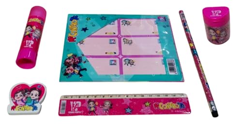 PRESTIGE & DELUXE Schreibset für die Schule Me gegen Te, Rosa, Fuchsia Glitter – für Kinder mit Bleistift, Radiergummi, Stift, Lineal, Klebstoff, Spitzer und Aufklebern zum Personalisieren von Büchern PRESTIGE & DELUXE Schreibset für die Schule Me gegen Te, Rosa, Fuchsia Glitter – für Kinder mit Bleistift, Radiergummi, Stift, Lineal, Klebstoff, Spitzer und Aufklebern zum Personalisieren von Büchern von PRESTIGE & DELUXE