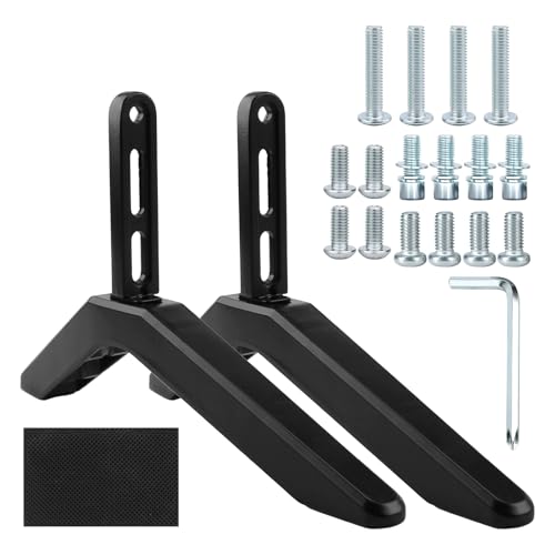 Universal-TV-Sockelfüße, Standfüße für 32-65 Zoll LCD, LED, Plasma-Fernseher, langlebiger und stabiler Tisch-TV-Ständer mit verstellbaren Halterungsbeinen und Installationsschrauben für Zuhause und von PRETTI