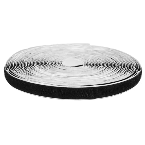 PRETYZOOM 1 Rolle doppelseitiges Klebeband Mikrofon Verschluss Draht Selbstklebendes Klettband Meter langes Klebeband selbstklebendes Klebeband Haken und Schlaufe für Vorhänge Nylon Black von PRETYZOOM