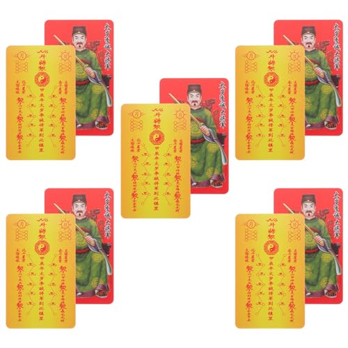PRETYZOOM 10 Stück Chinesische Feng Shui Tai Sui Amulettkarte 2024 Goldkarte Für Glück Reichtum Erfolg Und Schutz von PRETYZOOM