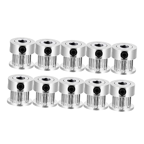PRETYZOOM 10-Teiliges Set Synchronrad cnc Riemenscheiben Rolle Schlüssel Zahnriemenscheibe Riemenscheibe mit variabler Geschwindigkeit Synchronriemenscheibe Zahnriemenrad Aluminium Silver von PRETYZOOM