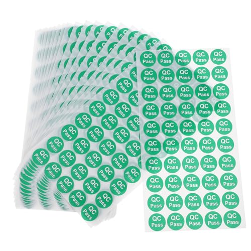 PRETYZOOM 1000 Stück Abziehbilder Bestanden Etiketten Farbig Prägeetikett Mini-aufkleber Lagergeprüfte Aufkleber Abdeckung Vinyl Bestandene Aufkleber Status-tags Aufkleber Für Qc Grün Papier von PRETYZOOM