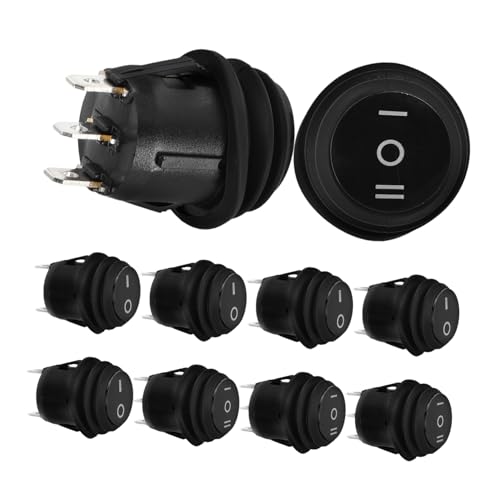 PRETYZOOM 10Stücke Boots Kippschalter Teilig Runder Wippknopf Pin Und Pin Langlebig Und Elegant Für Auto Und Boot Einfache Steuerung Elektrischer Geräte von PRETYZOOM