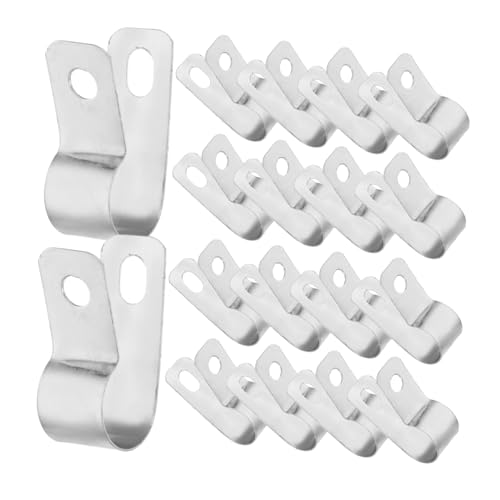 PRETYZOOM 20 Stück Drahtklammern Unterstützung Kabel Halter Mini-Klemme Clips für Telefonkabel kleine Klammer Befestigungsclips für Lichterketten Kabelclips Aluminium Silver von PRETYZOOM