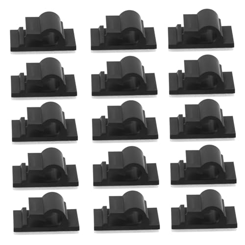 PRETYZOOM 200 Stück Linecard klemmen Selbstklebende Kabelklemmen Kabelbefestigung Kunststoff-Kabelklemme Selbstklebender Kabelclip Kabelführung Kabelmanagement Kabel-Organizer Plastik Black von PRETYZOOM