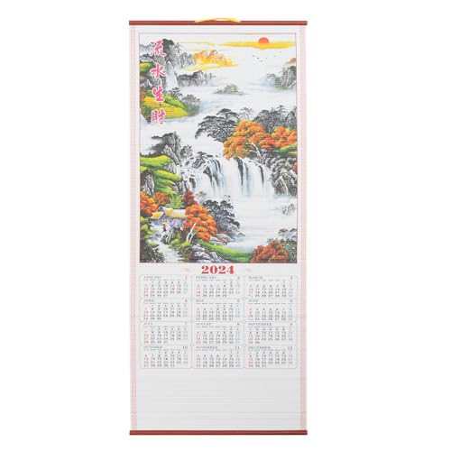 PRETYZOOM 2024 Chinesischer Wandkalender Jahr Des Drachen-Kalender Traditioneller Chinesischer Mondkalender Monatlicher Wandkalender Für Neujahr Heimbüro von PRETYZOOM
