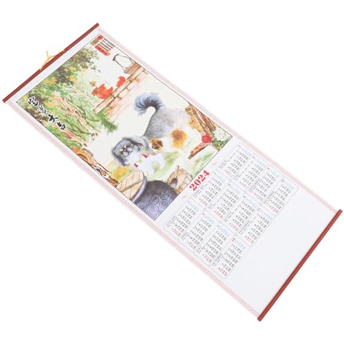 PRETYZOOM 2024 Feng-shui-kalender Zum Aufhängen Hängender Monatskalender Chinesischer Wandkalender Monatlicher Lieferungen Für Das Frühlingsfest Papier Chinesisches Tierkreiszeichen Büro von PRETYZOOM