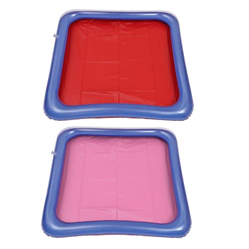 PRETYZOOM 2St aufblasbare Eisbar Eisdiele Getränkeuntersetzer sprengen spielzeug Grillzubehör Picknick-Eis-Serviertablett draussen Kühler Sandkasten Server Kind Eis Bar PVC von PRETYZOOM