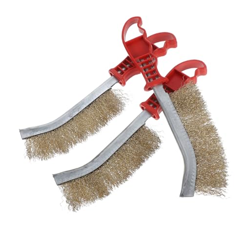 PRETYZOOM 3 Stück Drahtbürste Grillreiniger Wiederverwendbare Grillbürste Bbq -zubehör Grillversorgung Tragbare Grillbürste Camping Grill Schrubber Grillbürste Aus Draht Bbq-tool Rot Plastik von PRETYZOOM
