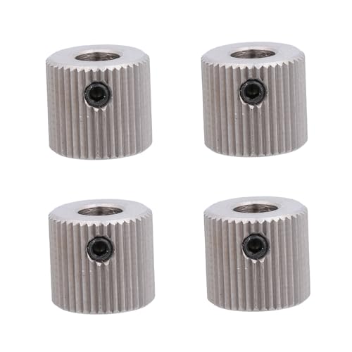 PRETYZOOM 4 Stück 40 Vorschubrad Extruder-Zahnräder Extruderreihe Extruder Ersatzteile Raddrucker Radteil 3d-drucker fütterung zahnrad Extruderrad mit 40 Zähnen Rostfreier Stahl Silver von PRETYZOOM