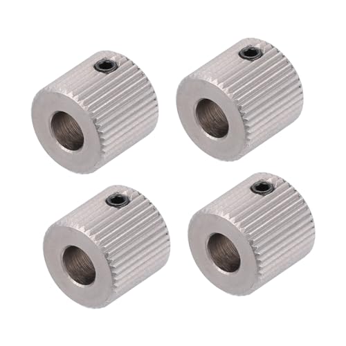 PRETYZOOM 4 Stück 40 Vorschubrad Zähne Extruderteile Raddrucker Extruder-Zahnräder Extruderreihe 3d drucker 3d drucker extruderrad 3d-drucker fütterung zahnrad Rostfreier Stahl Silver von PRETYZOOM