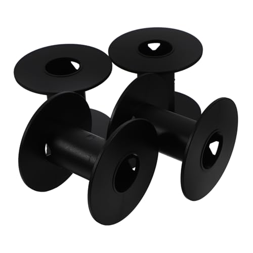 PRETYZOOM 4 Stück Wickelrollen Leere Spulen Spulen Spulen Kabel Drahtspule Ersatz Lagerung Leere Spule Seilspule Kunststoff Schwarz von PRETYZOOM