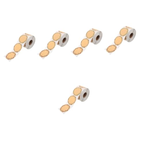 PRETYZOOM 5 Rollen Geschenkname Tag klebrig Schlüsselanhänger mit Etiketten Verpackung Gruß dekoration aufkleber dekorative Etiketten für Gläser selbstklebendes Etikettenpapier Kraftpapier PRETYZOOM 5 Rollen Geschenkname Tag klebrig Schlüsselanhänger mit Etiketten Verpackung Gruß dekoration aufkleber dekorative Etiketten für Gläser selbstklebendes Etikettenpapier Kraftpapier von PRETYZOOM
